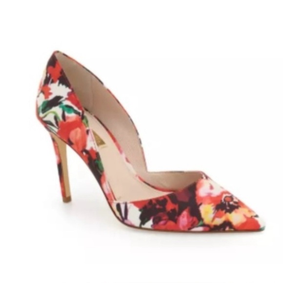 Anthropologie Louise Et Cie Floral D'Orsay Hermosah Pumps Pointed Toe Heel Sz 9 - Picture 1 of 10